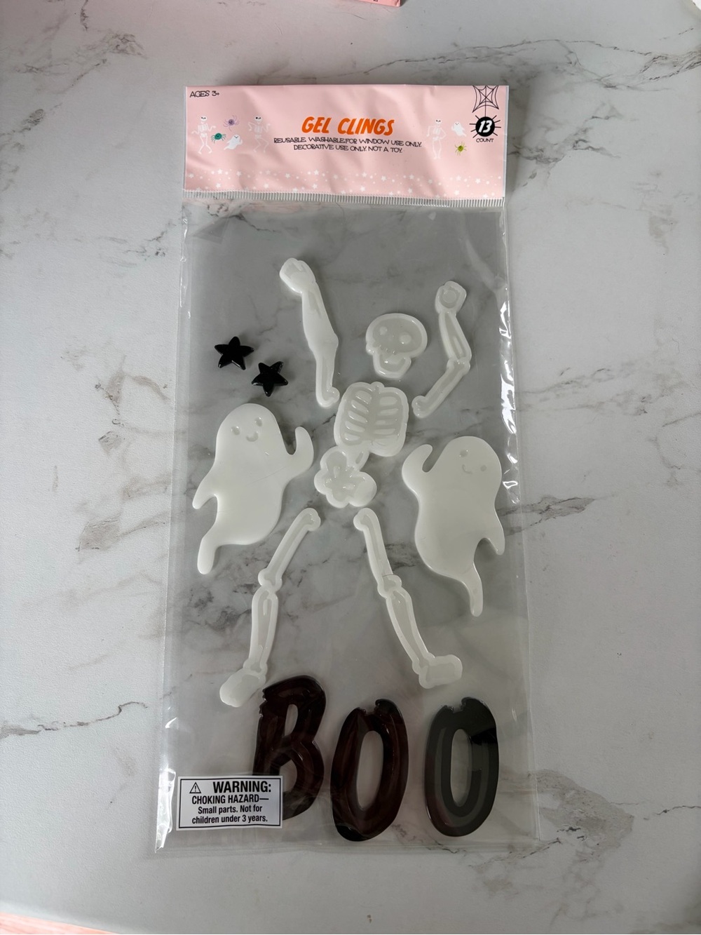 Halloween Gel Clings Window Decor - White & Black